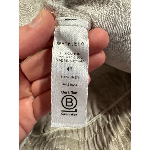 Athleta Cabo Tide Linen Jogger Women’s Size 4T Tall Natural Beige Camo Print - Picture 8 of 12